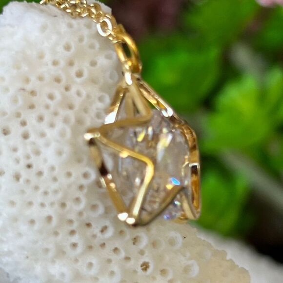 Wish Upon A Star Gold Necklace with Swarovski Crystals - Picture 9 of 11